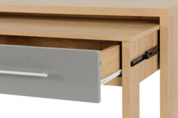 Seconique Seville 2 Drawer Slider Desk In Grey Gloss Light Oak Effect Veneer - thumbnail 8