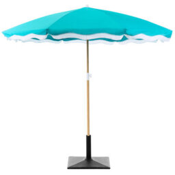 Wyld And Coco Turquoise Market Parasol 2.32 M Round Canopy Uv-Resistant Polyester With Steel Pole - thumbnail 3