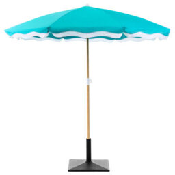 Wyld And Coco Turquoise Market Parasol 2.32 M Round Canopy Uv-Resistant Polyester With Steel Pole - thumbnail 6