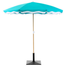 Wyld And Coco Turquoise Market Parasol 2.32 M Round Canopy Uv-Resistant Polyester With Steel Pole - thumbnail 5