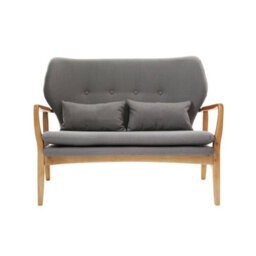 Orsina Grey Sofa With Birchwood Frame, Comfy Fabric Seat, Easy To Clean Buttoned Sofa, Long-Lasting Small Sofa - thumbnail 1