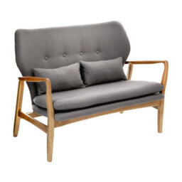 Orsina Grey Sofa With Birchwood Frame, Comfy Fabric Seat, Easy To Clean Buttoned Sofa, Long-Lasting Small Sofa - thumbnail 2