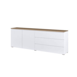 Arte Modo Sideboard Cabinet 200 Cm - Wide White And Oak Storage With Drawers And Handleless Doors - thumbnail 2