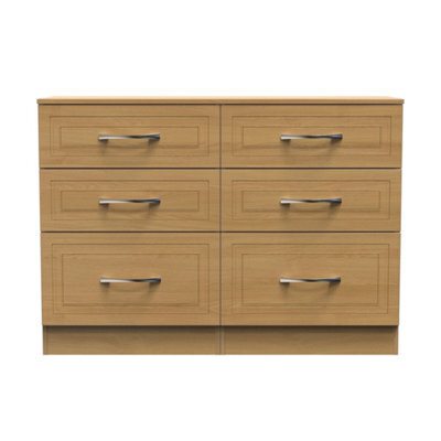 Stafford 6 Drawer Wide Chest In Modern Oak (Ready Assembled) - image 1
