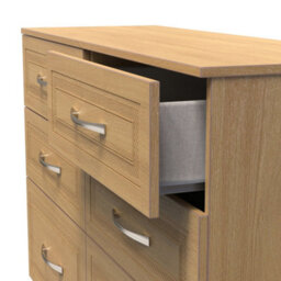 Stafford 6 Drawer Wide Chest In Modern Oak (Ready Assembled) - thumbnail 5