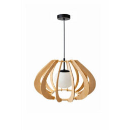Luminosa Lighting Luminosa Alva Wire Frame Pendant Ceiling Light Beige, Black 1X E27 - thumbnail 1