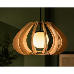 Luminosa Lighting Luminosa Alva Wire Frame Pendant Ceiling Light Beige, Black 1X E27 - thumbnail 3