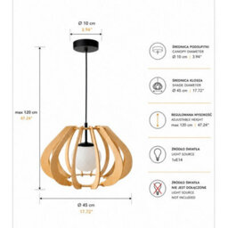 Luminosa Lighting Luminosa Alva Wire Frame Pendant Ceiling Light Beige, Black 1X E27 - thumbnail 4