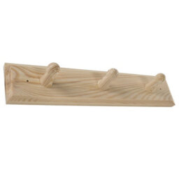 Woodeedoo Set Of 3 Wooden Coat Hooks Wall Mounted 3 Pegs Rail Natural Pine Unpainted Rack For Wall Or Door 28 X 6 X 5.5 Cm - thumbnail 4