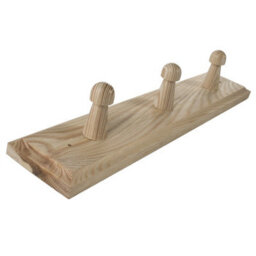 Woodeedoo Set Of 3 Wooden Coat Hooks Wall Mounted 3 Pegs Rail Natural Pine Unpainted Rack For Wall Or Door 28 X 6 X 5.5 Cm - thumbnail 7