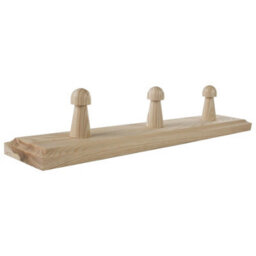 Woodeedoo Set Of 3 Wooden Coat Hooks Wall Mounted 3 Pegs Rail Natural Pine Unpainted Rack For Wall Or Door 28 X 6 X 5.5 Cm - thumbnail 5