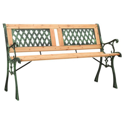 Walplus Garden Bench 122 Cm Cast Iron And Solid Firwood - image 1