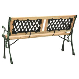 Walplus Garden Bench 122 Cm Cast Iron And Solid Firwood - thumbnail 4
