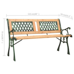 Walplus Garden Bench 122 Cm Cast Iron And Solid Firwood - thumbnail 6