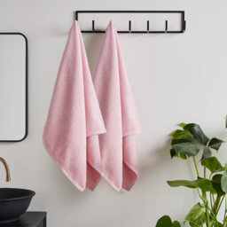 Catherine Lansfield Quick Dry Cotton 90X140 Cm Bath Sheet Pair Pink