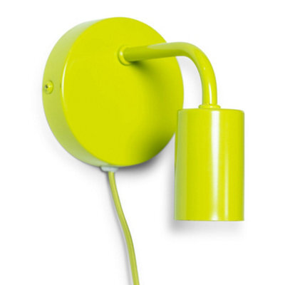 Valuelights Jordy Plug In Colour Pop Lime Green Easy Fit Wall Light - image 1