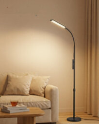 Vasagle Led Floor Lamp For Living Room, Adjustable Height 141-175 Cm, 1 Timer And Memory Function, Button And Remote Control - thumbnail 1