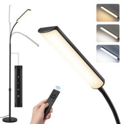 Vasagle Led Floor Lamp For Living Room, Adjustable Height 141-175 Cm, 1 Timer And Memory Function, Button And Remote Control - thumbnail 2