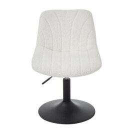 Ledrem Dressing Table Stool, Swivel, Height-Adjustable, Backrest, White, 46.5X43Cm - thumbnail 3