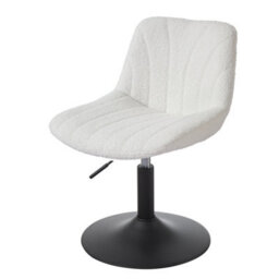 Ledrem Dressing Table Stool, Swivel, Height-Adjustable, Backrest, White, 46.5X43Cm - thumbnail 2