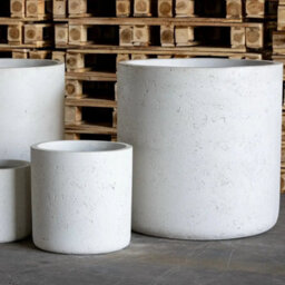 Jōbū Jobu Home - 55Cm Large Cylinder Planter For Bushes And Feature Plants - 93L Aurella - White Mist (White Off-White Cream) - thumbnail 2
