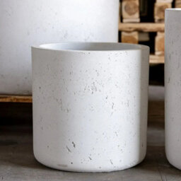 Jōbū Jobu Home - 55Cm Large Cylinder Planter For Bushes And Feature Plants - 93L Aurella - White Mist (White Off-White Cream) - thumbnail 3
