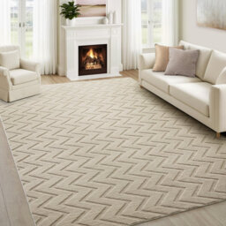 Bedlooms Beige High Low Pile Rug 120X170Cm, Soft Thick Piles,  Diamond Pattern, Modern Area Rugs And Bedroom Rug - thumbnail 8
