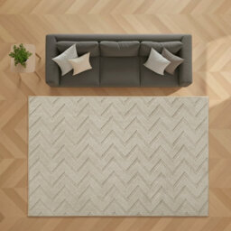Bedlooms Beige High Low Pile Rug 120X170Cm, Soft Thick Piles,  Diamond Pattern, Modern Area Rugs And Bedroom Rug - thumbnail 1