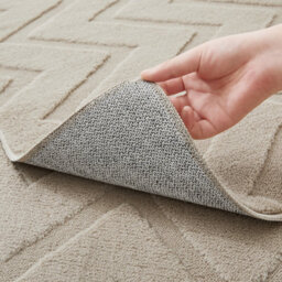 Bedlooms Beige High Low Pile Rug 120X170Cm, Soft Thick Piles,  Diamond Pattern, Modern Area Rugs And Bedroom Rug - thumbnail 3