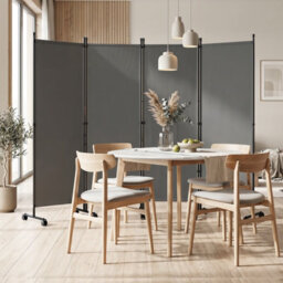 Costway 4-Panel Room Divider 173 Cm Tall Folding Privacy Screen Portable Wall Separator Grey - thumbnail 6