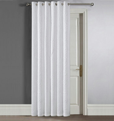 Velosso Winchester Quilted Pinsonic Blackout Door Curtain - White