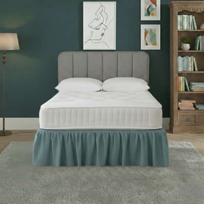 Base Valance Polycotton Sheet For Divan Beds Easy Care Bed Base Cover Duck Egg Blue - image 1