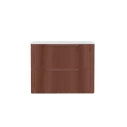 Royal Bathrooms Avenza 800mm Terracotta Clay Wall Hung Bathroom  Vanity Unit 2 Drawer Carrara White Undrilled Worktop & No Basin - thumbnail 6