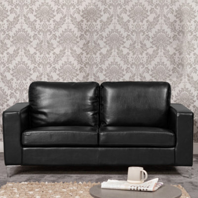 Woodleigh 3 Seat Bonded Leather Sofa - Black - image 1