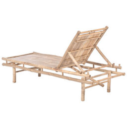 Beliani Sun Lounger Sulmona Reclining Bamboo Light Brown - thumbnail 6
