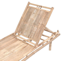 Beliani Sun Lounger Sulmona Reclining Bamboo Light Brown - thumbnail 7
