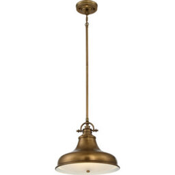 Elegant Weathered Brass Pendant Light Fitting With E27 Led Bulb - 100W Max
