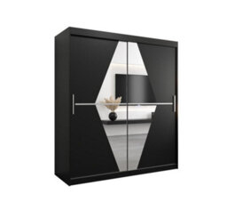 Arte Boliwia Contemporary 2 Mirrored Sliding Door Wardrobe 9 Shelves 2 Rails Black (H)2000mm (W)1800mm (D)620mm - thumbnail 1