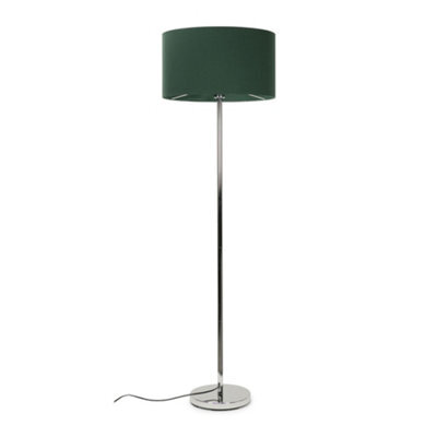 Valuelights Charles Chrome Floor Lamp With Green Drum Shade - image 1