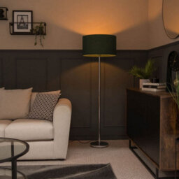 Valuelights Charles Chrome Floor Lamp With Green Drum Shade - thumbnail 4