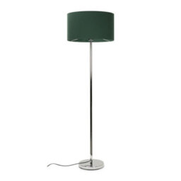 Valuelights Charles Chrome Floor Lamp With Green Drum Shade