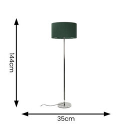 Valuelights Charles Chrome Floor Lamp With Green Drum Shade - thumbnail 7