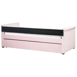 Beliani Trundle Bed Velvet Libourne 90 X 200 Cm (Eu Single) Pastel Pink - thumbnail 8