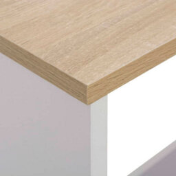 Berkfield Bar Table With 2 Table Tops White And Oak 130X40X120 Cm - thumbnail 9