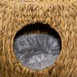 Pawhut Rattan Cat House Stool For Rest W/ Soft Cushion 44 X 43 X 41Cm - thumbnail 9