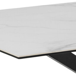 Wyld Haus Perth 160Cm White Ceramic Dining Table With Matte Black Metal Cross Base - 6 Seater - thumbnail 4