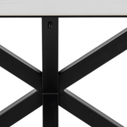 Wyld Haus Perth 160Cm White Ceramic Dining Table With Matte Black Metal Cross Base - 6 Seater - thumbnail 6
