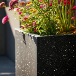 Woven Wood 90Cm Zinc Galvanised Blackstone Effect 60Cm Tall Trough Planter - thumbnail 4