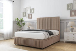 "Sloomy Kingsley Mink Plush Divan Bed Set 2 Drawers Left Side - 26"" Strutted  & 12"" Footboard 4'6 Double" - thumbnail 2