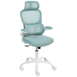 Beliani Modern Desk Chair Solis Blue - thumbnail 1